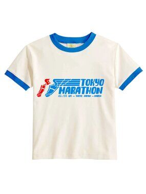 Womens Fitted Tokyo Marathon Retro Vintage Inspired Look T shirt 80s Retro Tee